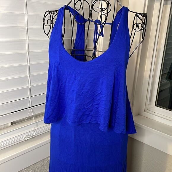 Rolla Coster royal blue ruffle layered top maxi dress.| size M - Picture 5 of 8